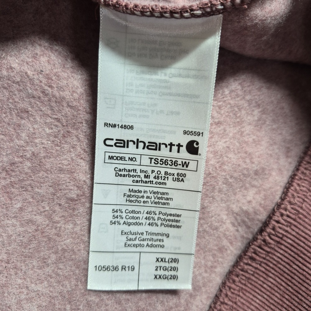Carhartt Rain Defender Relaxed Fit Hoodie Women's 2XL XXL Red Midweight "C" NWT - Picture 6 of 8